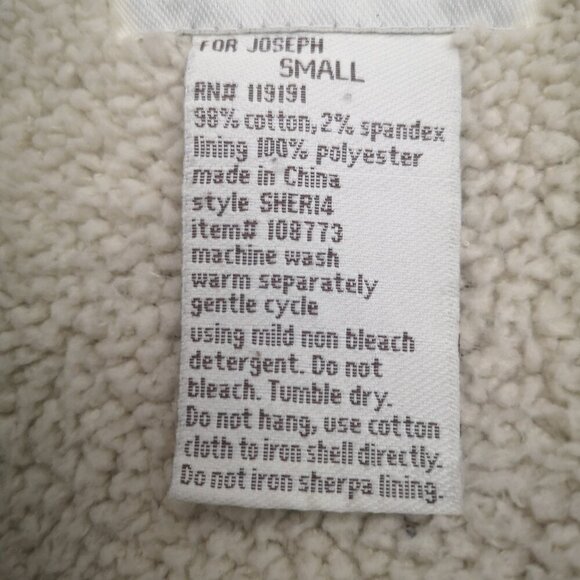 For Joseph "Fortune" Ladies Size Small Beige Sherpa Lined Corduroy Jacket - Picture 4 of 11